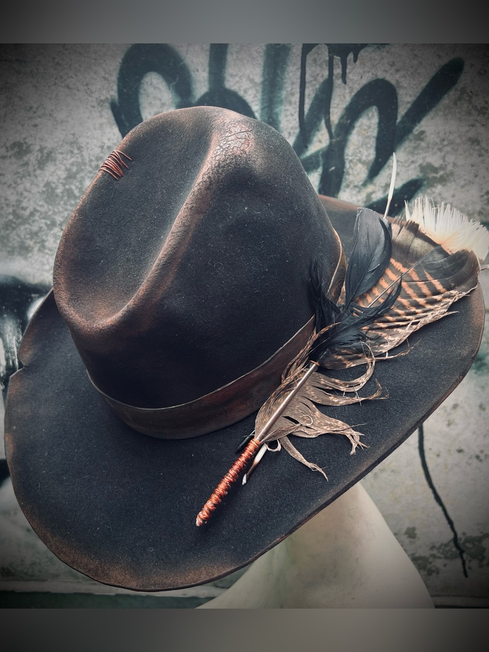 Custom Distressed Gus Cowboy Hat 71/8-71/4